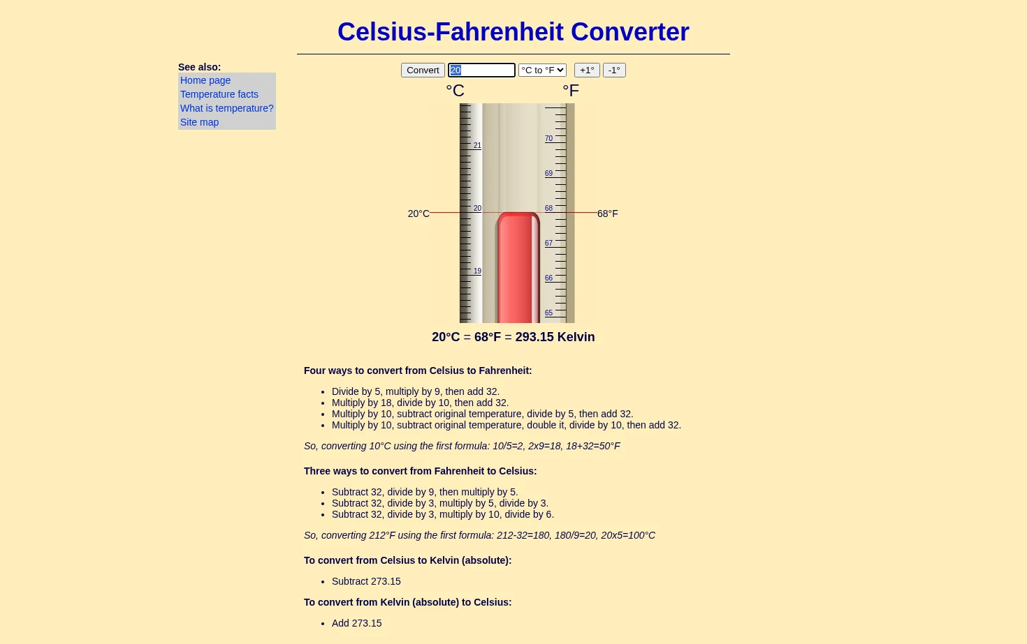 CelsiusConverter.com 页面快照